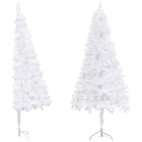 Albero di Natale Artificiale ad Angolo Bianco 210 cm PVC - Foto 1