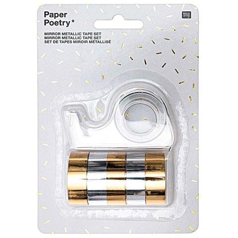 5 Mini Washi Tape Iridescente Dorato E Argento - Foto 1