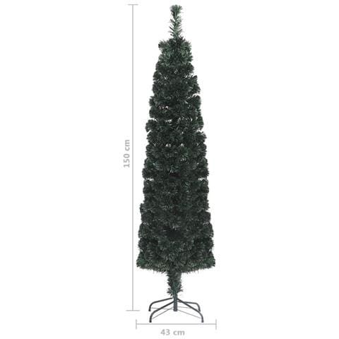 Albero Natale Artificiale Sottile Supporto 150 cm Fibra Ottica - Foto 2
