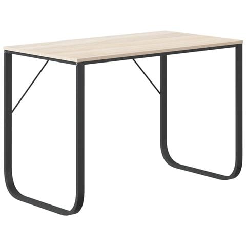 Scrivania Per Computer Nero E Rovere 110x60x73 Cm In Truciolato - Foto 1