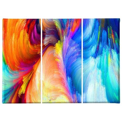 Stampa Su Tela Muro Dell'ispirazione - Astratto - Per Soggiorno, Camera, Ingresso, Ufficio - Multicolore In Legno, Poliestere, 120x3x60 Cm - Foto 1
