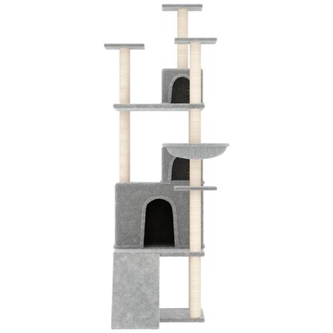 Albero Per Gatti Con Tiragraffi In Sisal Grigio Chiaro 175 Cm - Foto 2