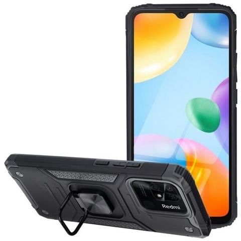 Custodia Alta Protezione Con Anello Per Xiaomi Redmi 10c Black - Foto 1