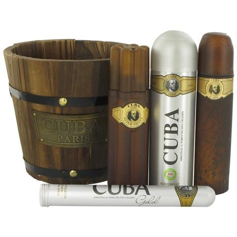 Cuba Gold By Gift Set -- 3.4 Oz Eau De Toilette Spray + 1.17 Oz Eau De Toilette Spray + 6.7 Oz Body Spray + 3.3 Oz After Shave (men) - Foto 1