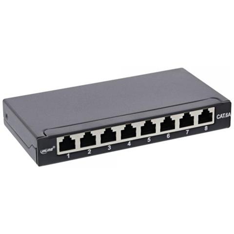 Patch Panel Cat. 6a 0,5u 8 Vie, Montaggio Su Tavolo /parete Nero Ral9005 - Foto 1