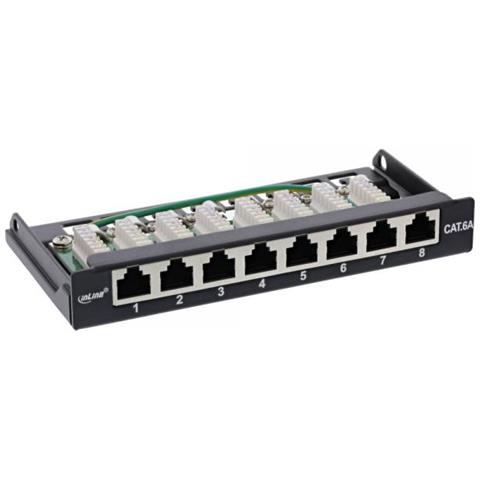 Patch Panel Cat. 6a 0,5u 8 Vie, Montaggio Su Tavolo /parete Nero Ral9005 - Foto 3
