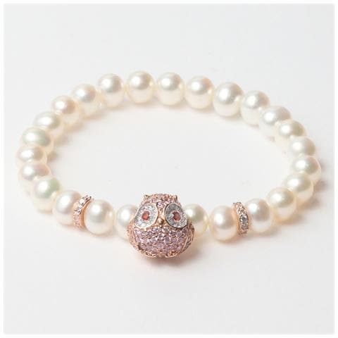 Bracciale Donna Jla-br-owl-2-wh Bianco Argento Puro 16 Mm Rosa - Foto 1