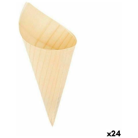 Set Di Ciotole Algon Coni Monouso Legno 5 Pezzi 24 Cm (24 Unità) - Foto 1