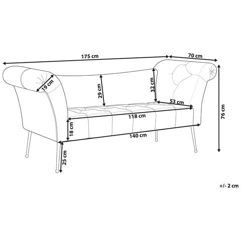 Chaise Longue Nantilly Velluto Nero - Foto 8