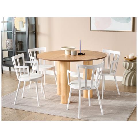 Set Di 4 Sedie Da Pranzo Bianco Morill - Foto 1