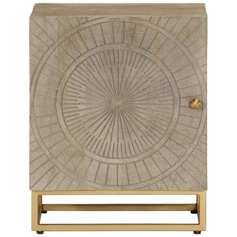 Comodino 40x30x50 Cm In Legno Massello Di Mango E Ferro - Foto 3