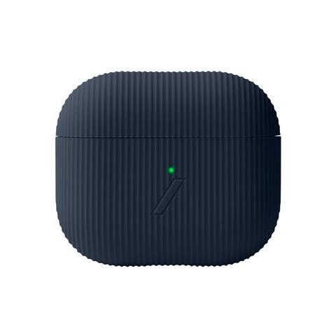 Cover Per Airpods 3 Curve In Silicone Con Texture Striata, Blu Scuro - Foto 1