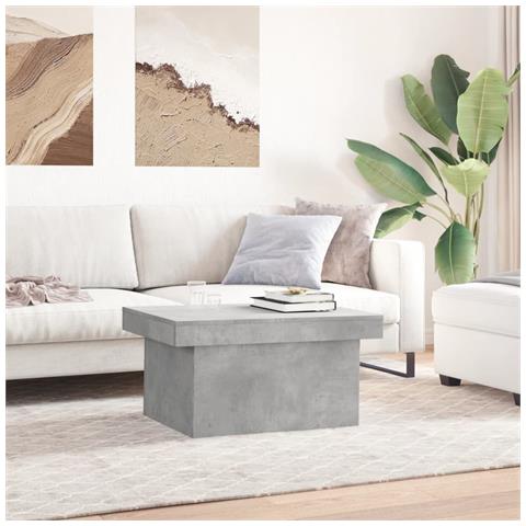 Tavolino Salotto Grigio Cemento 80x55x40 Cm Legno Multistrato - Foto 3