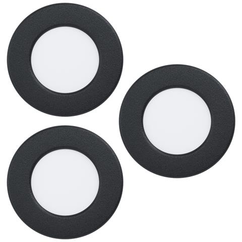 Faretto Ad Incasso Moderno Fueva 5 In Acciaio Nero 3 Luci Led 2,7w 3000k - Foto 1