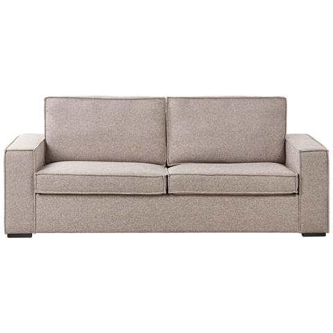 Divano Letto 3 Posti Vuokatti Tessuto Marrone Chiaro - Foto 2