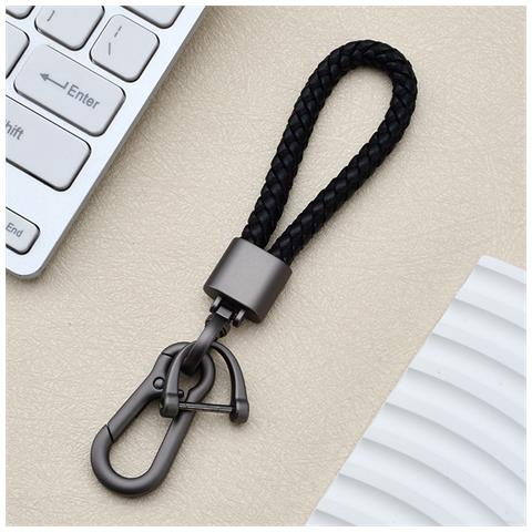 Portachiavi Con Corda Intrecciata, Perla E Finitura Canna Di Fucile Black - Foto 1