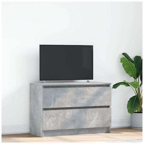 Mobile Porta TV Grigio Cemento 80x35x54 cm in Legno Multistrato - Foto 1