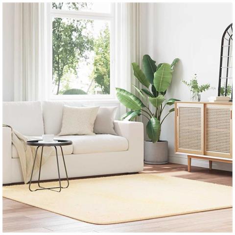Tappeto Shaggy a Pelo Lungo NAVARRA Crema 200x200 cm poliestere - Foto 1