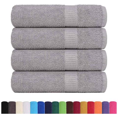 Asciugamani Doccia 4 Pz Grigio 70x140 Cm 360 G/m 100% Cotone - Foto 2