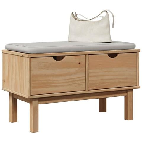 Panca Da Corridoio Otta 80x40x45 Cm In Legno Massello Di Pino - Foto 1