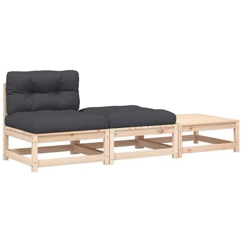 Lusso Casadino - Divano Da Giardino Senza Braccioli Con Cuscini E Poggiapiedi - Foto 1