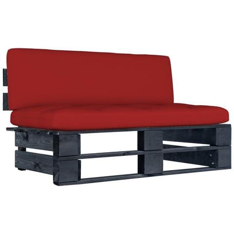 Divano Centrale Giardino Su Pallet Nero Legno Pino Impregnato - Foto 2