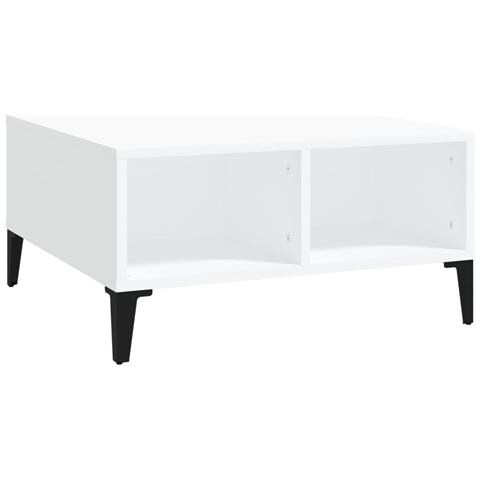 Lusso Casadino - Tavolino Da Salotto Bianco 60x60x30 Cm In Legno Multistrato - Foto 1