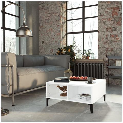 Lusso Casadino - Tavolino Da Salotto Bianco 60x60x30 Cm In Legno Multistrato - Foto 6