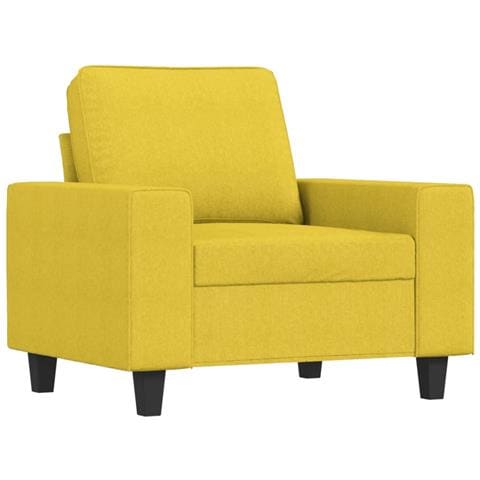 Set Di Divani 3 Pz Giallo Chiaro In Tessuto - Foto 2