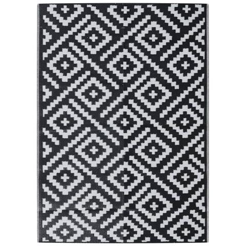 Tappeto da Esterno ARAKIL Bianco e Nero 140x200 cm PP - Foto 1