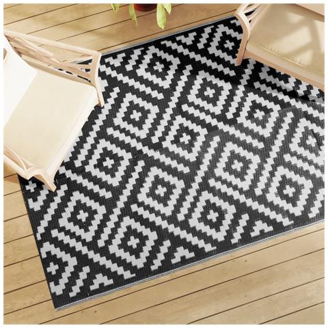 Tappeto da Esterno ARAKIL Bianco e Nero 140x200 cm PP - Foto 2