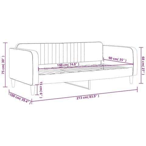 Letto da Giorno Grigio Scuro 90x190 cm in Velluto - Foto 8