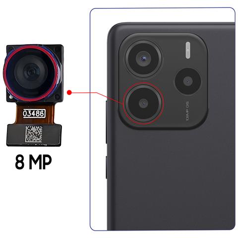 Fotocamera Posteriore Per Xiaomi Redmi Note 14 5g 8mp Ultra Grandangolare - Foto 2