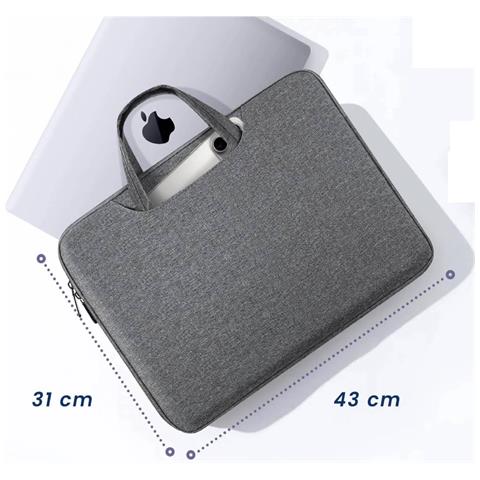 Custodia Per Macbook Pro 15 / 16"" Con Cerniera Impermeabile E Maniglia, Grigio Antracite - Foto 2