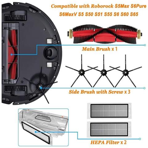 Kit Di Accessori Di Ricambio Per Aspirapolvere Compatibile Con Xiaomi Roborock S5 Max S6 Series - Foto 2