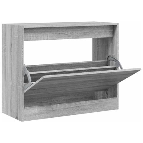 Scarpiera Grigio Sonoma 80x34x63 cm in Legno Multistrato - Foto 1