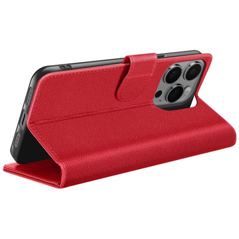 Custodia A Portafoglio Per Iphone 14 Pro Max Con Supporto E Linguetta Magnetica, Rosso - Foto 5