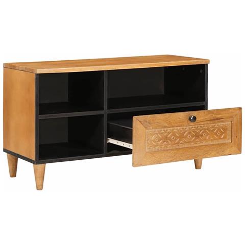 Mobile TV con cassetto Marrone chiaro 80 x 33 x 46 cm - Foto 2