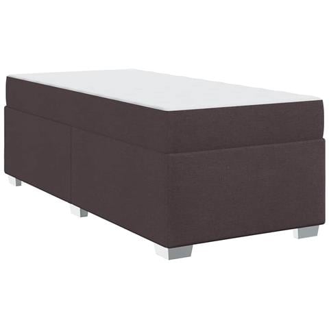 Struttura del letto Marrone scuro 90 x 200 cm Tessuto - Foto 1
