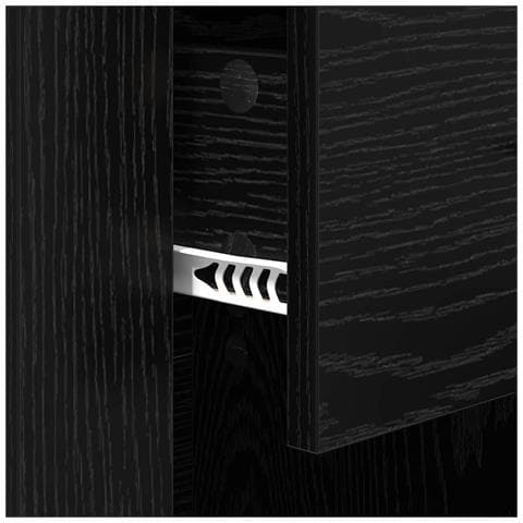 Armadio da Notte Rovere nero 50 x 36 x 60 cm Legno multistrato - Foto 9
