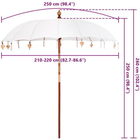 Parasol Balinese Crema (210-220) x 260 cm - Foto 8