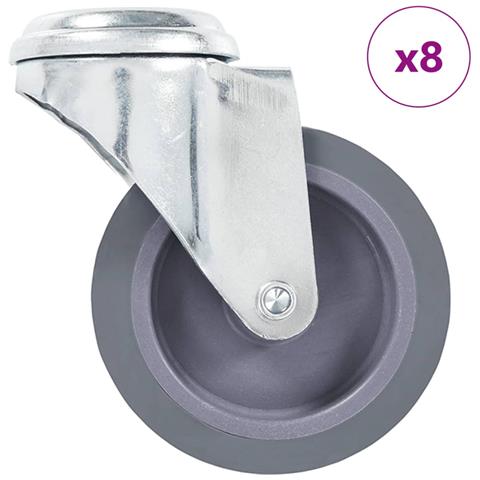 Ruote Girevoli Con Foro Per Bullone 8 Pz 75 Mm - Foto 2