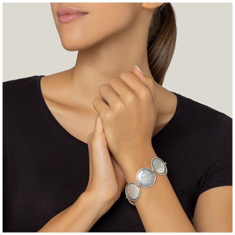 Bracciale In Argento Con Piastre In Zama Argento Luna - Foto 2