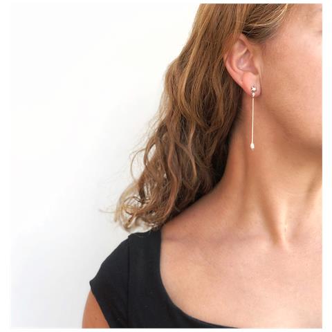 Ciondolo In Argento, Pendolo A Stella, Argento Sterling 925, Lungo - Foto 2