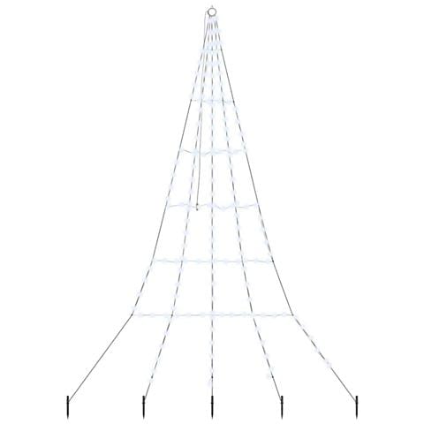 Albero di Natale LED con picchetti per il terreno Bianco freddo - Foto 1