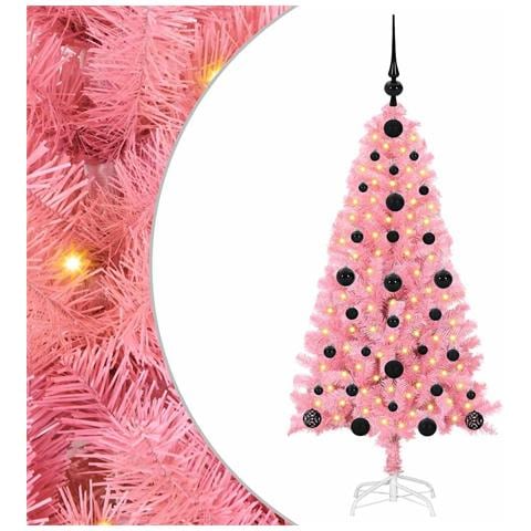 Albero di Natale con 150 LED con supporto Rosa 120 cm PVC - Foto 1