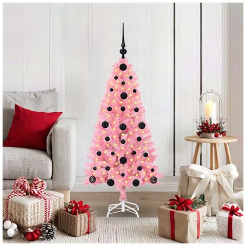 Albero di Natale con 150 LED con supporto Rosa 120 cm PVC - Foto 2