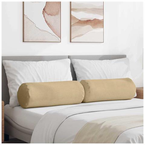 Cuscini a rullo 2 pcs Grigio Verde Ø 25 x 70 cm - Foto 2