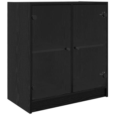 Mobile laterale Rovere Nero 68 x 37 x 75,5 cm Legno multistrato - Foto 1