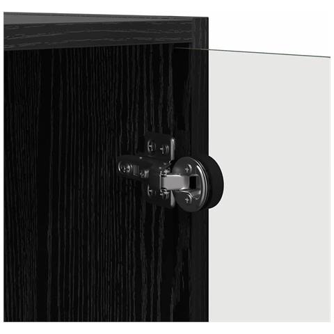 Mobile laterale Rovere Nero 68 x 37 x 75,5 cm Legno multistrato - Foto 9